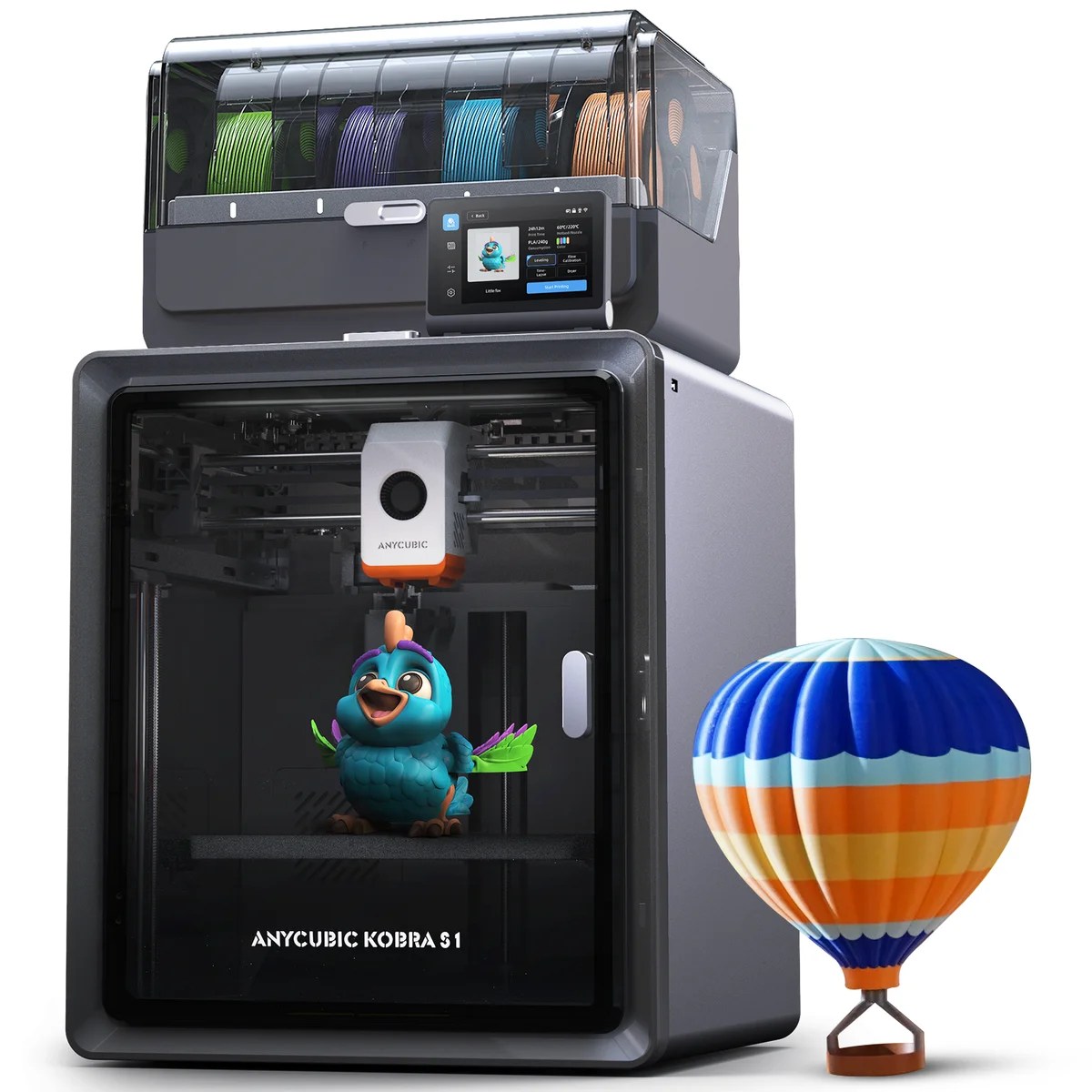 Anycubic Kobra S1 Combo 3D Printer, Multi-Color 3D Printer 4 ColoHigh Speed CoreXY FDM 3D Printer